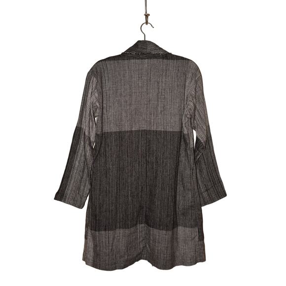 EILEEN FISHER $278 Color-Block‎ Shawl Collar Open Jacket Black/Gray XXS/XS - Picture 3 of 4